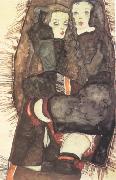 Egon Schiele Two Girls on Fringed Blanket (mk12) Spain oil painting artist